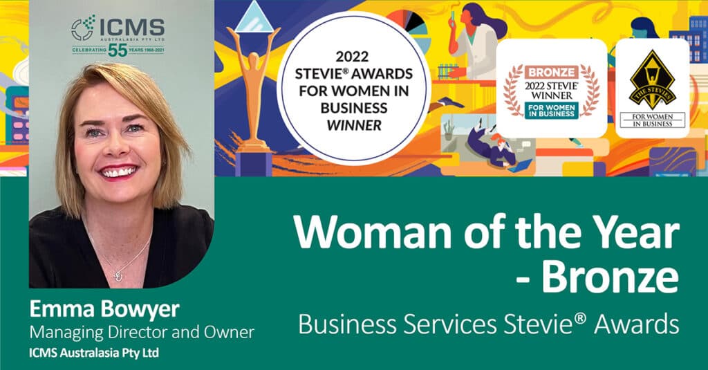 Emma Bowyer, Woman of the Year Bronze winner at the 2022 Stevie Awards for Women in Business
