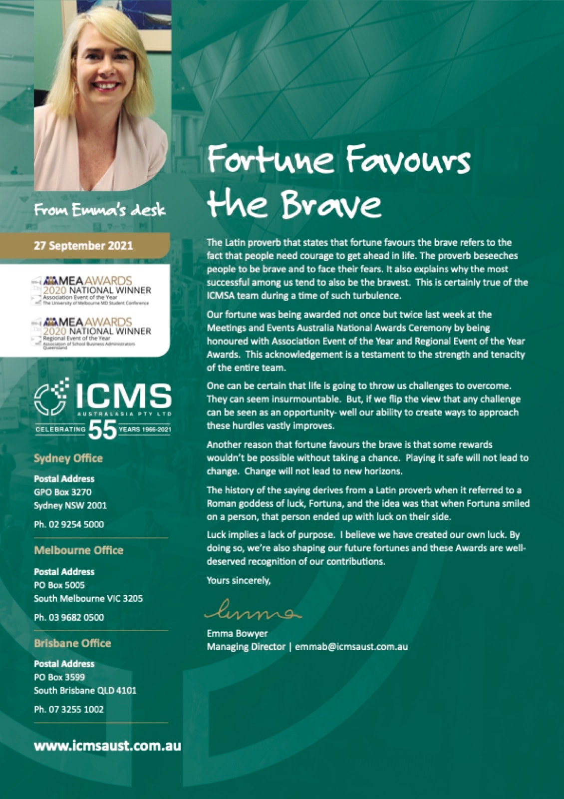 Cover of Fortune favours the brave