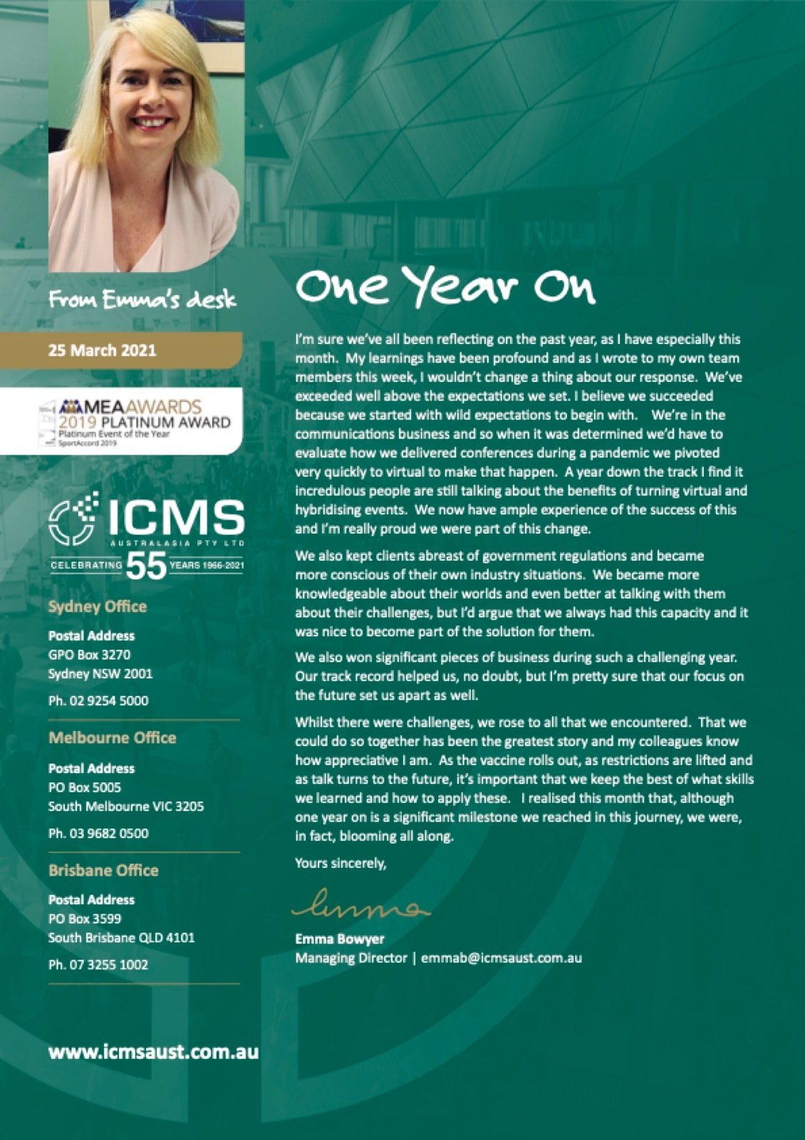 Cover of One year on