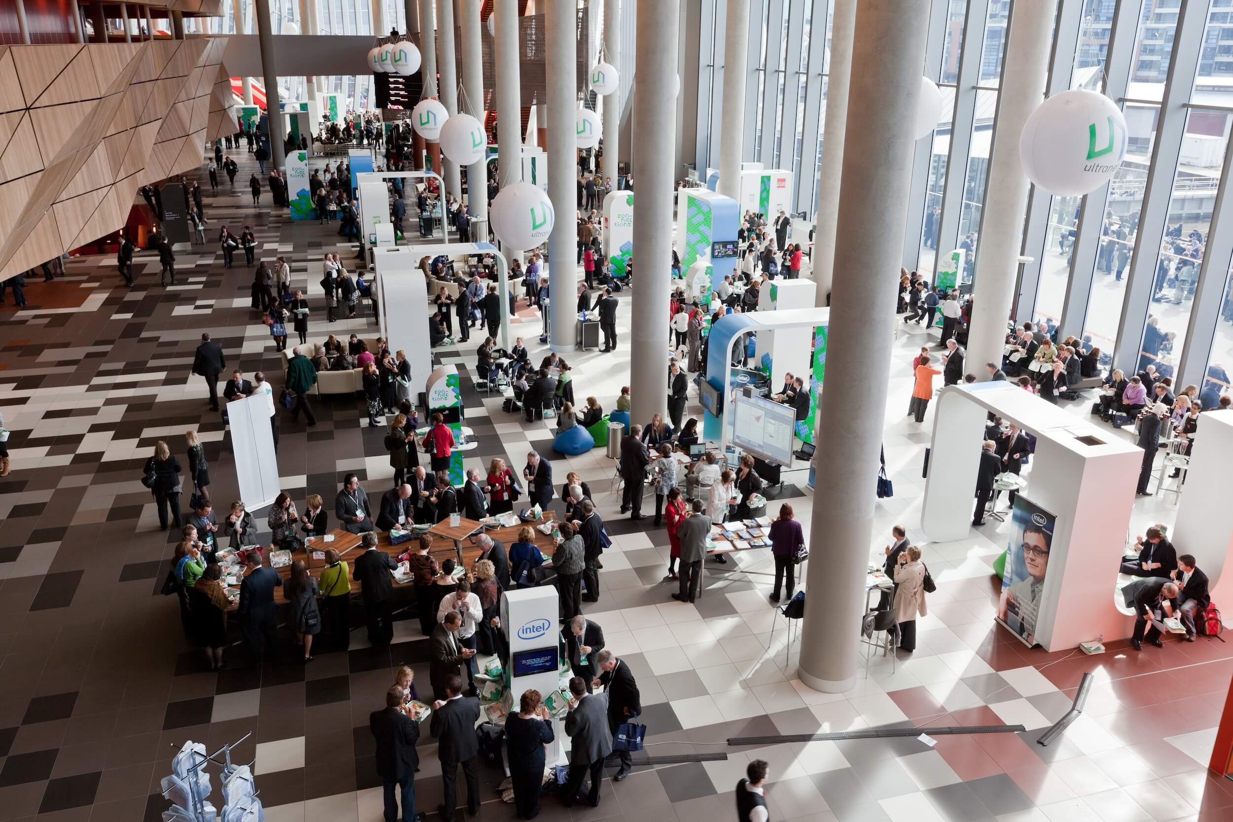 A busy conference exhibition connecting delegates with partner brands