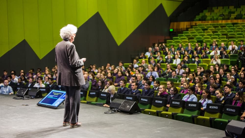 Delegates connecting at an in-person conference
